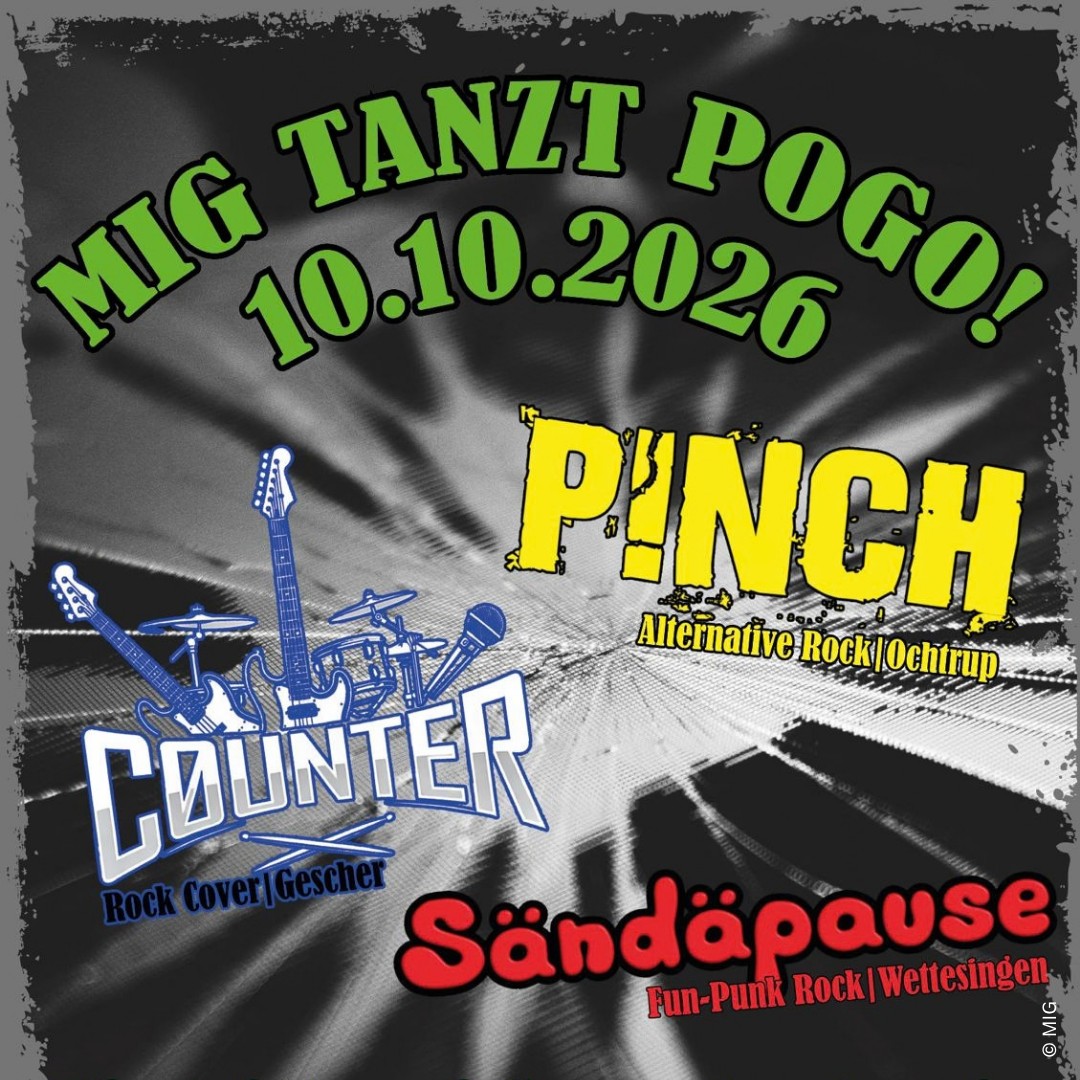 Plakat von der Veranstaltung der Musikerinitiative Gronau am 10.10.26